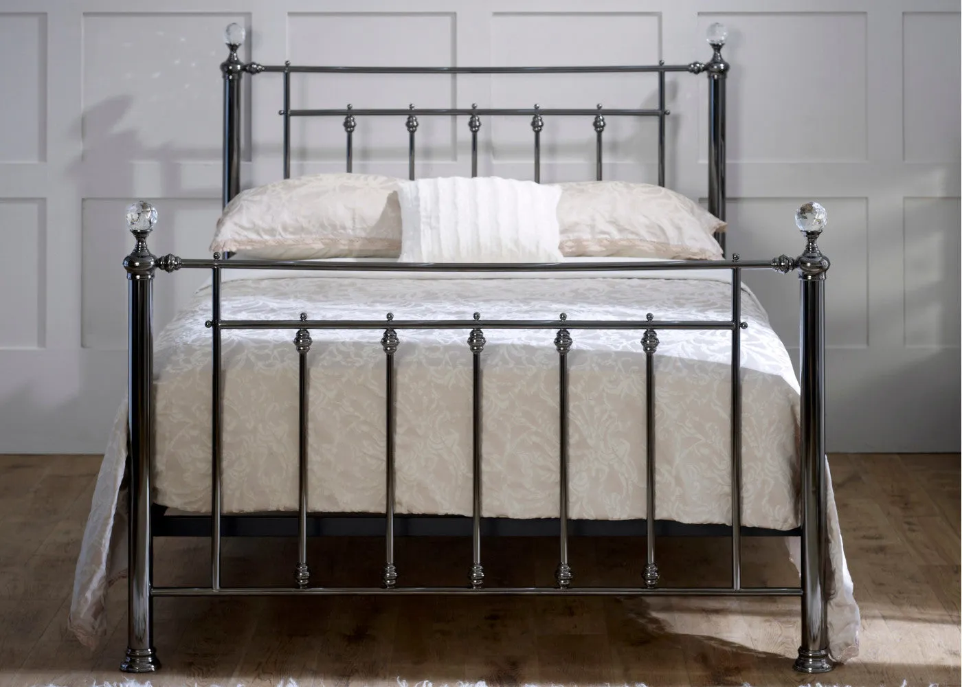 Libra Metal Bedframe with Dual Finials Range by Limelight