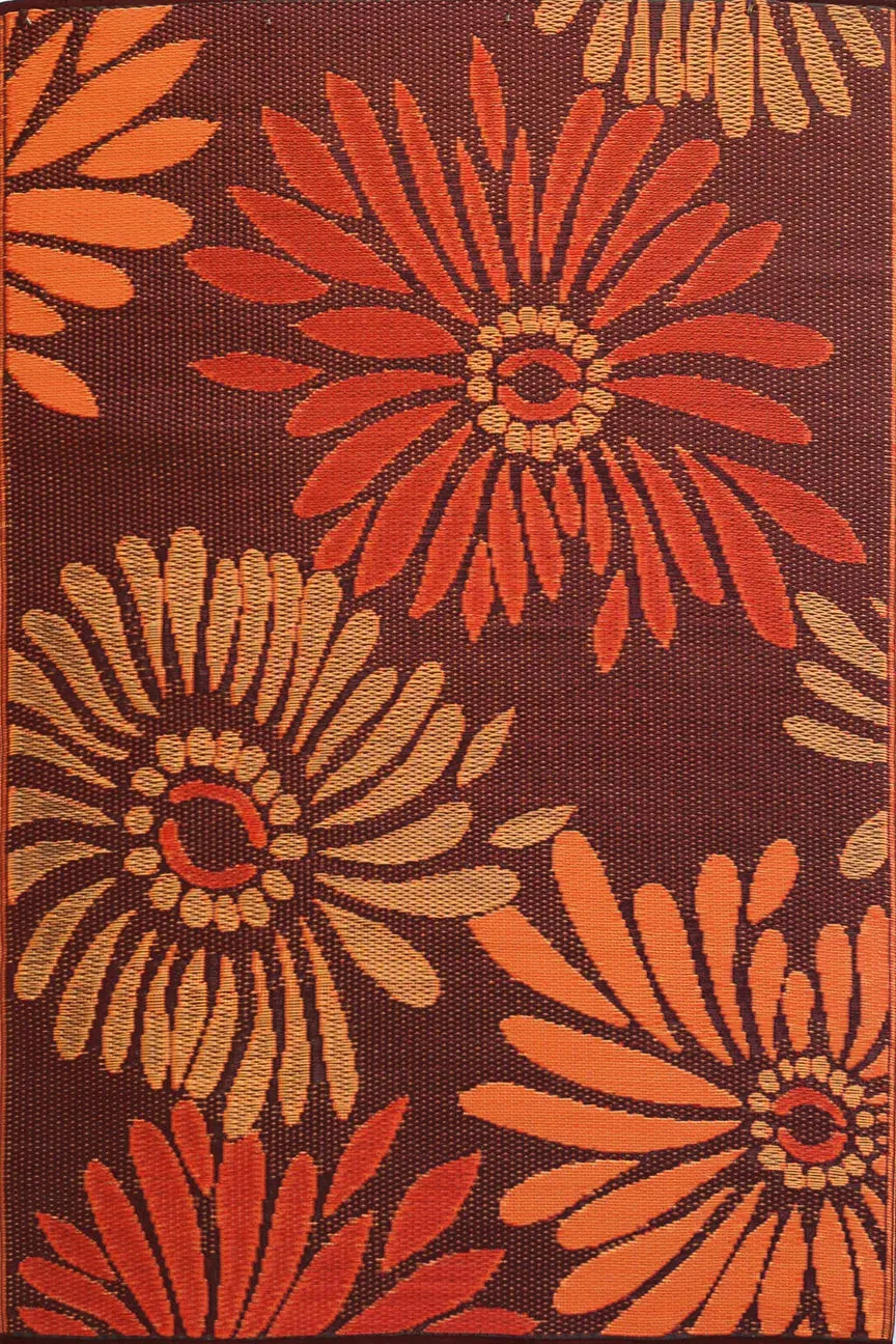 Mad Mat Daisy - Rust 4'x6' Indoor/Outdoor Rug