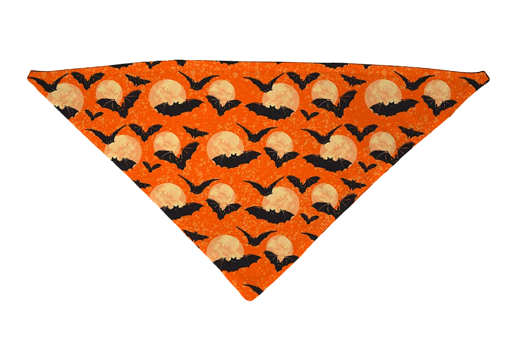 Moon Orange with Bats Dog Bandana