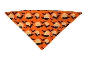 Moon Orange with Bats Dog Bandana