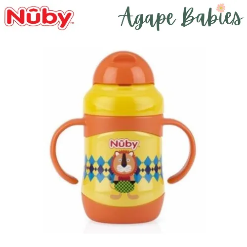 Nuby Stainless Steel Click-it Flip-it No-Spill Fat Straw Bottle