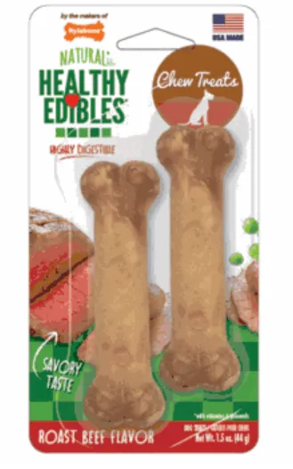 Nylabone Healthy Edibles Roast Beef Petite Dog Treats 2pk