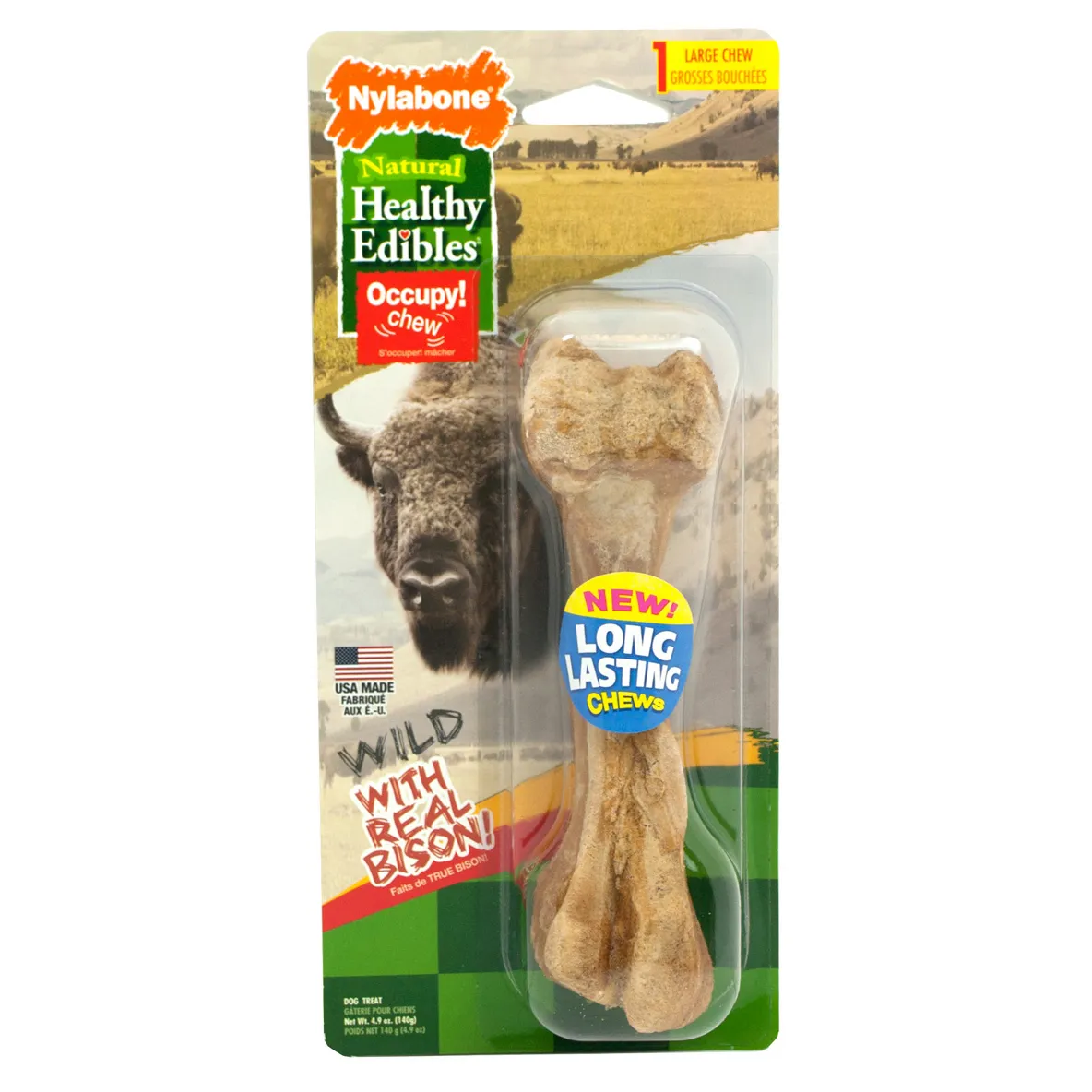 Nylabone Healthy Edibles WILD Natural Long Lasting Bison Dog Chew Treats