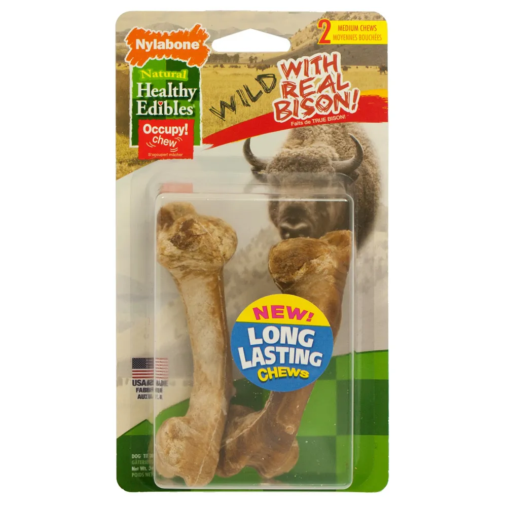 Nylabone Healthy Edibles WILD Natural Long Lasting Bison Dog Chew Treats