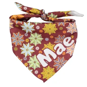 Personalized Autumn Floral Dog Bandana