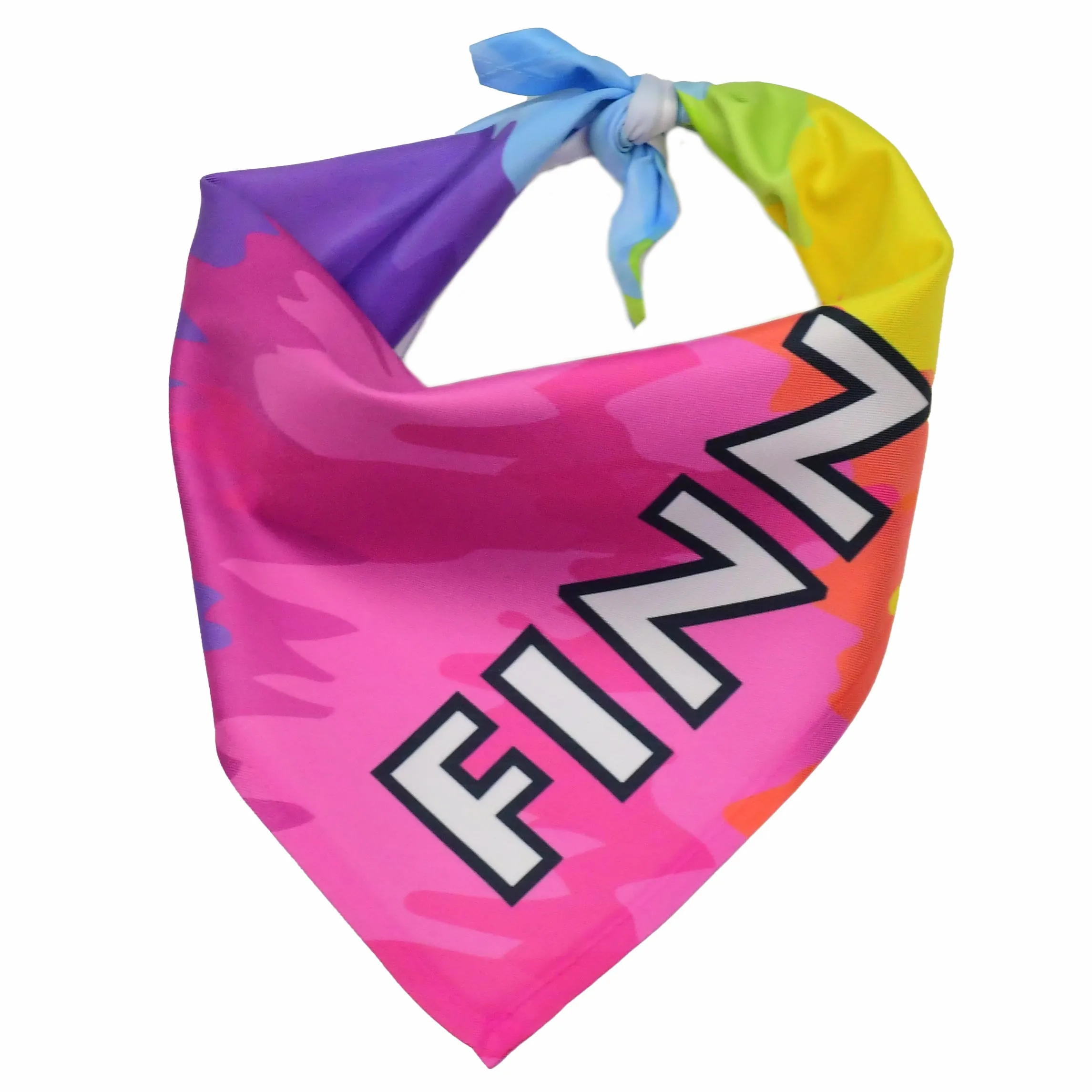 Personalized Rainbow Tie Dye Dog Bandana