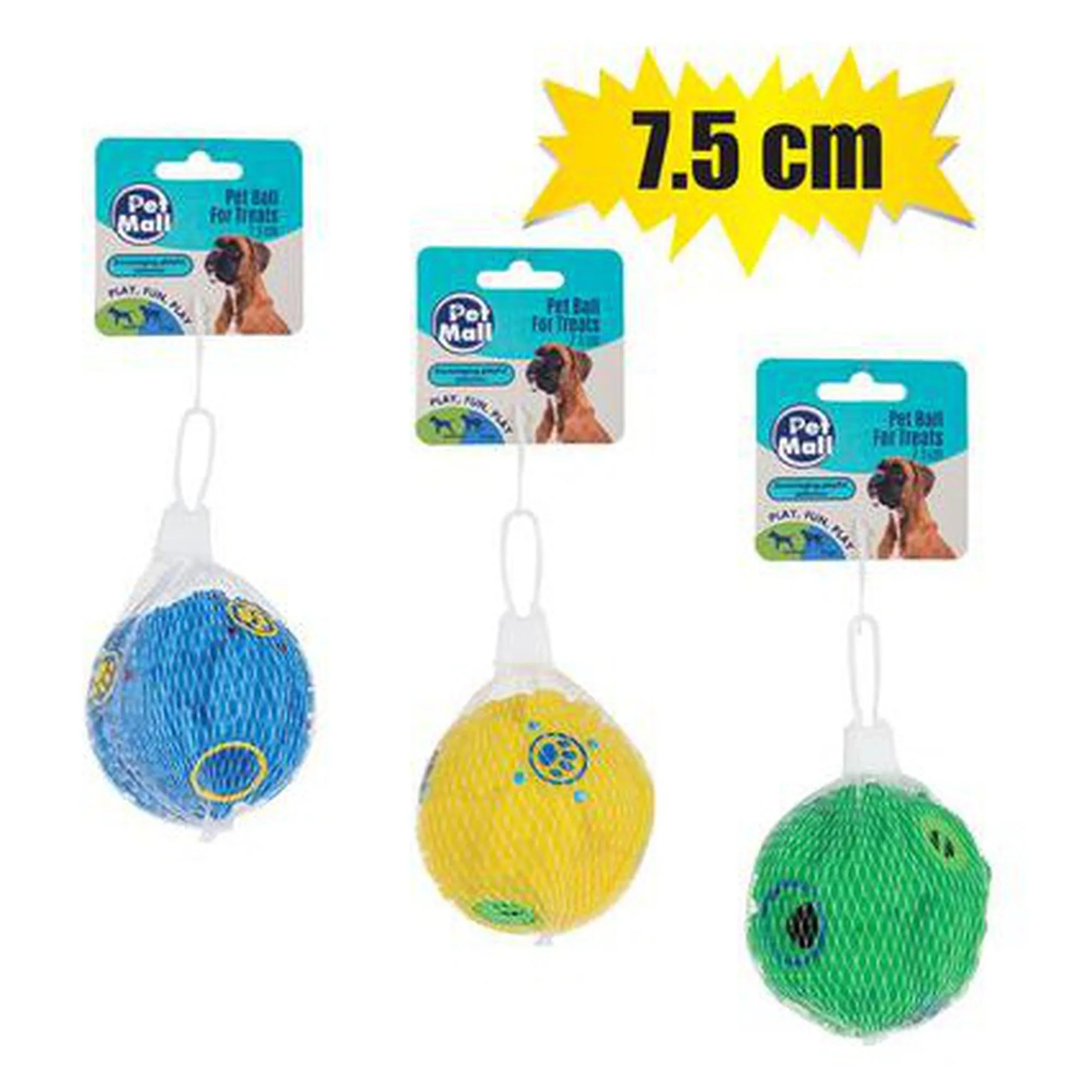 Pet Mall Dog Toy Chew Ball For Treats 7.5cm each