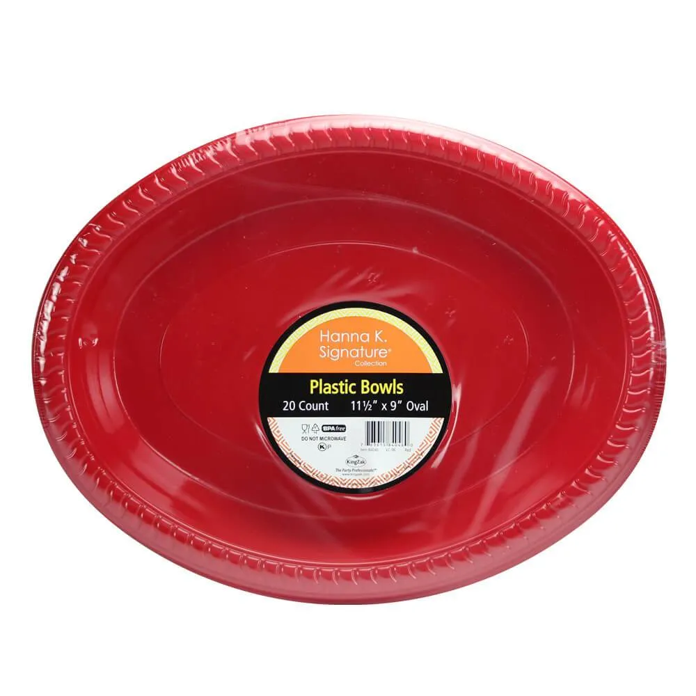 Premium Heavy Weight Plastic Oval Servingware<br/>Size Options: 12.25"x9.75" Plate and 11.5"x9" Bowl