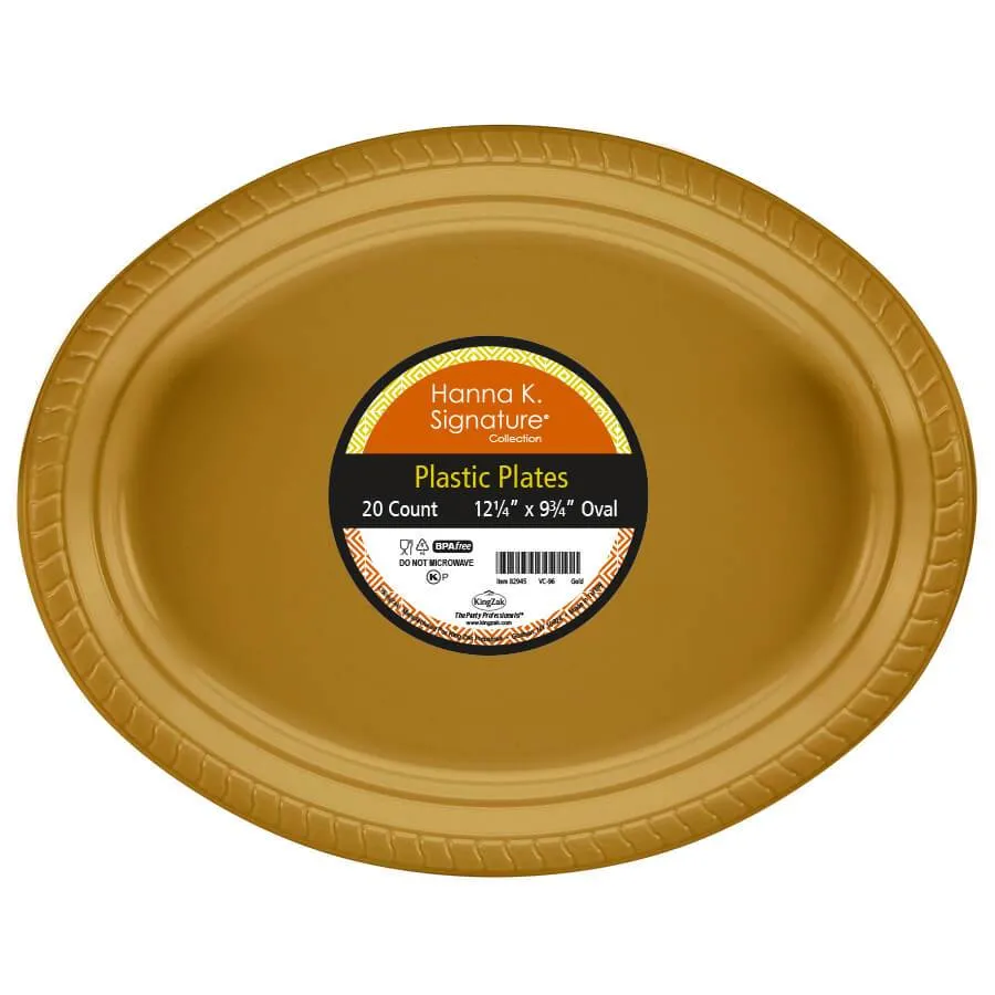 Premium Heavy Weight Plastic Oval Servingware<br/>Size Options: 12.25"x9.75" Plate and 11.5"x9" Bowl