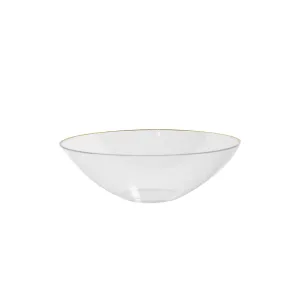 Premium Quality Round Clear Soupbowl with Gold Rim, 16 oz, 10 Count