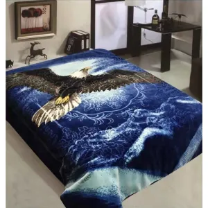 Printed Embossed Mink Blanket Eagle Pattern 220x240cm