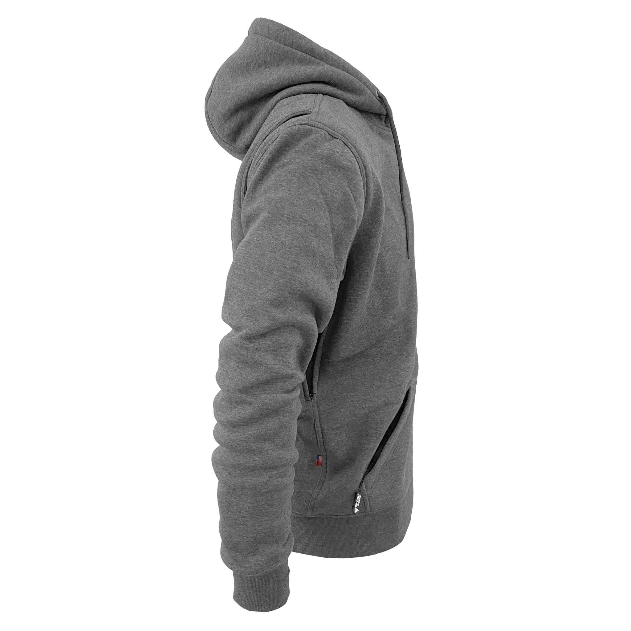 Protective Fleece Unisex Hoodie - Gray Heather with Pads