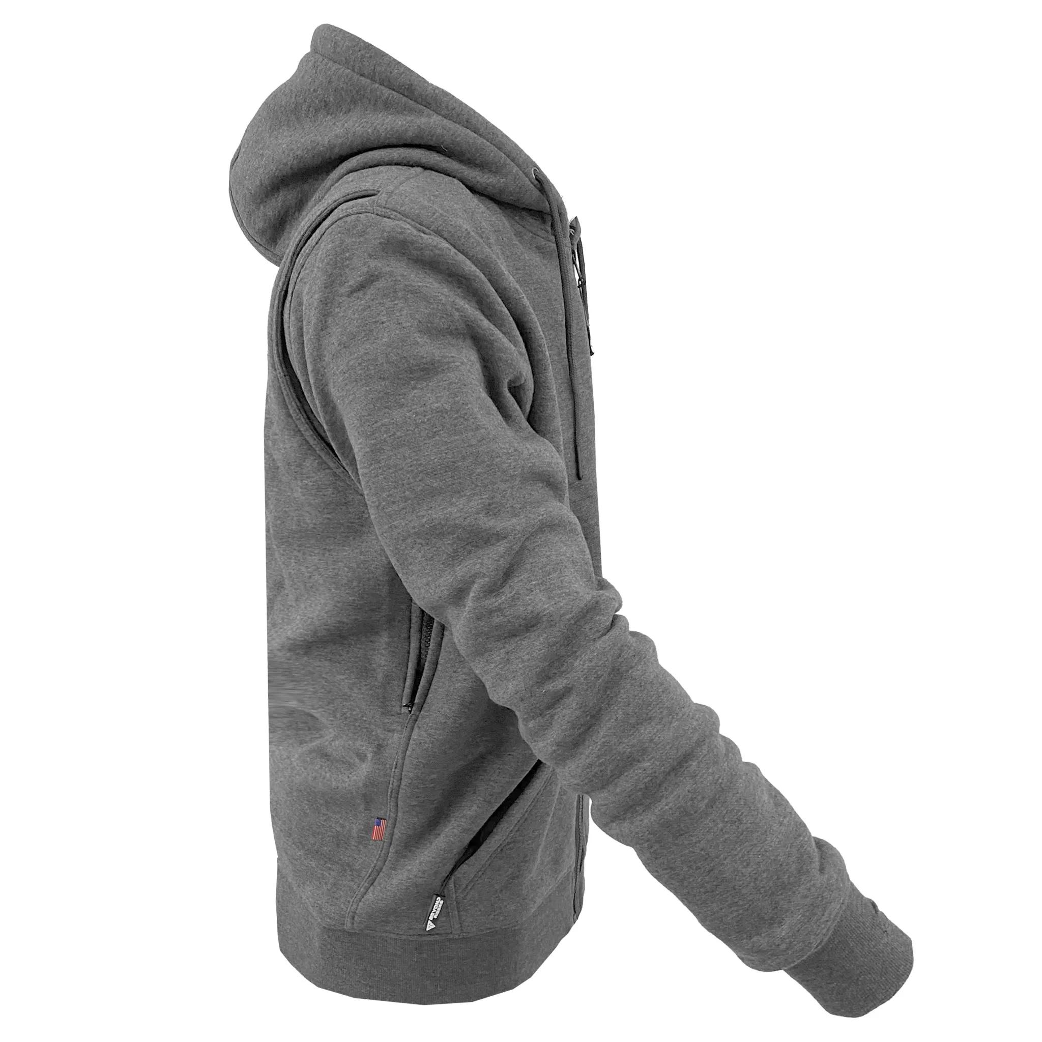 Protective Fleece Unisex Hoodie - Gray Heather with Pads