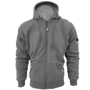 Protective Fleece Unisex Hoodie - Gray Heather with Pads