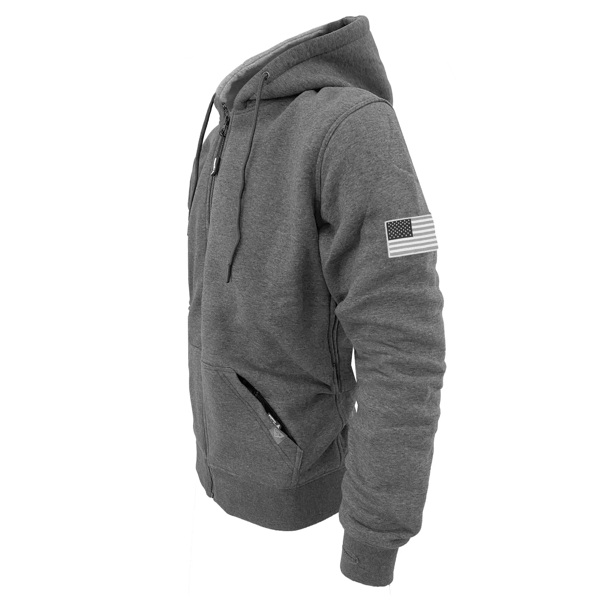 Protective Fleece Unisex Hoodie - Gray Heather with Pads