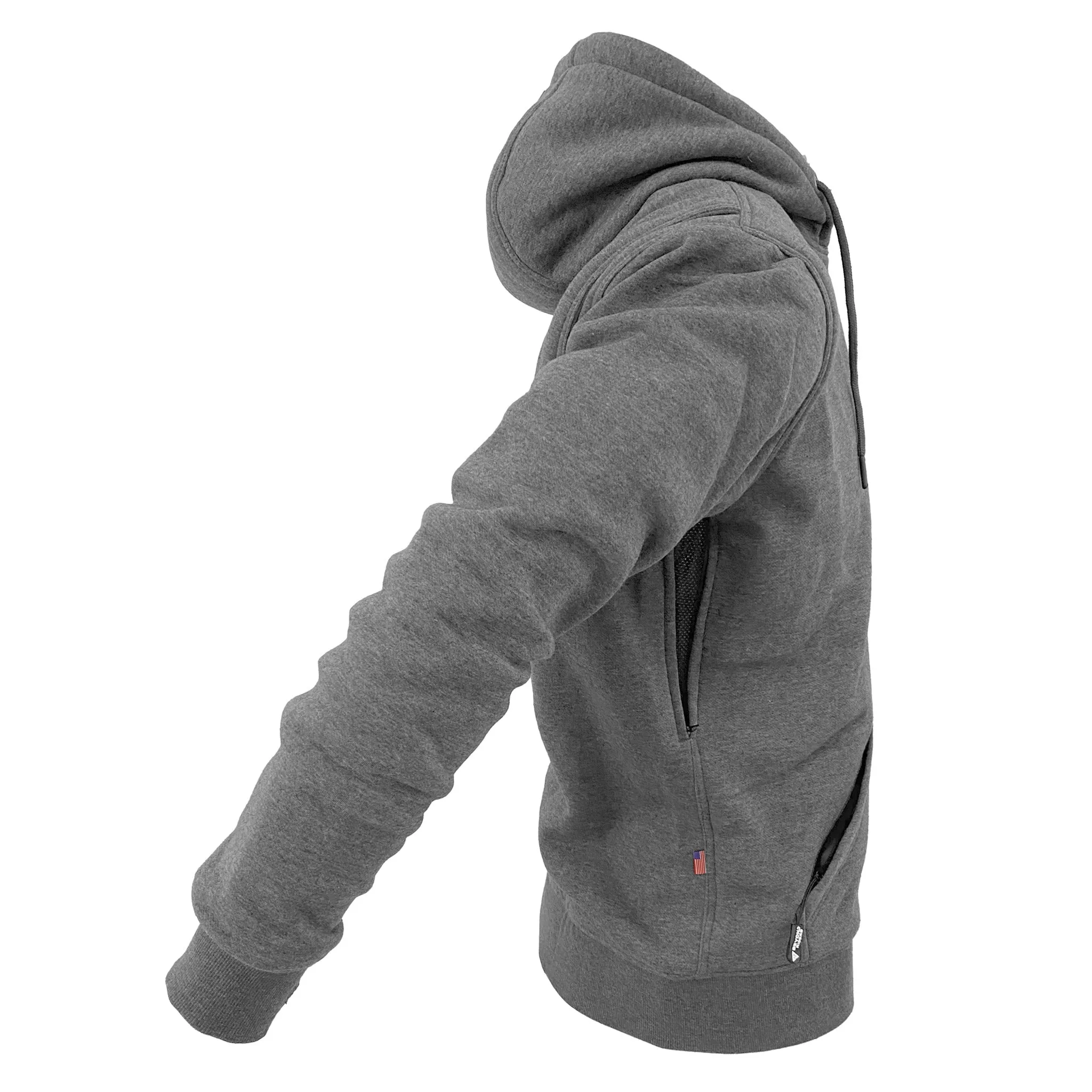 Protective Fleece Unisex Hoodie - Gray Heather with Pads