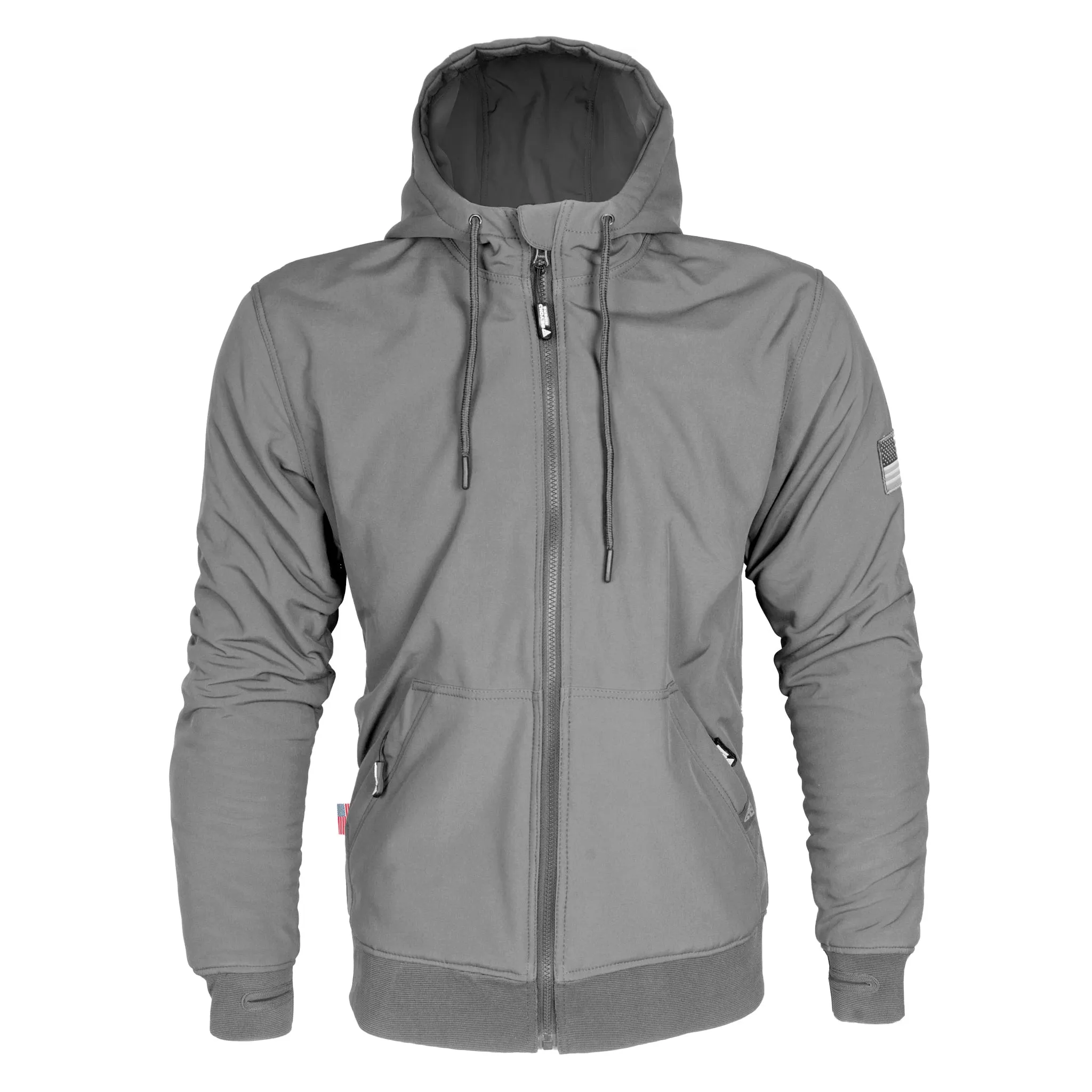 Protective SoftShell Unisex Hoodie - Gray Matte with Pads