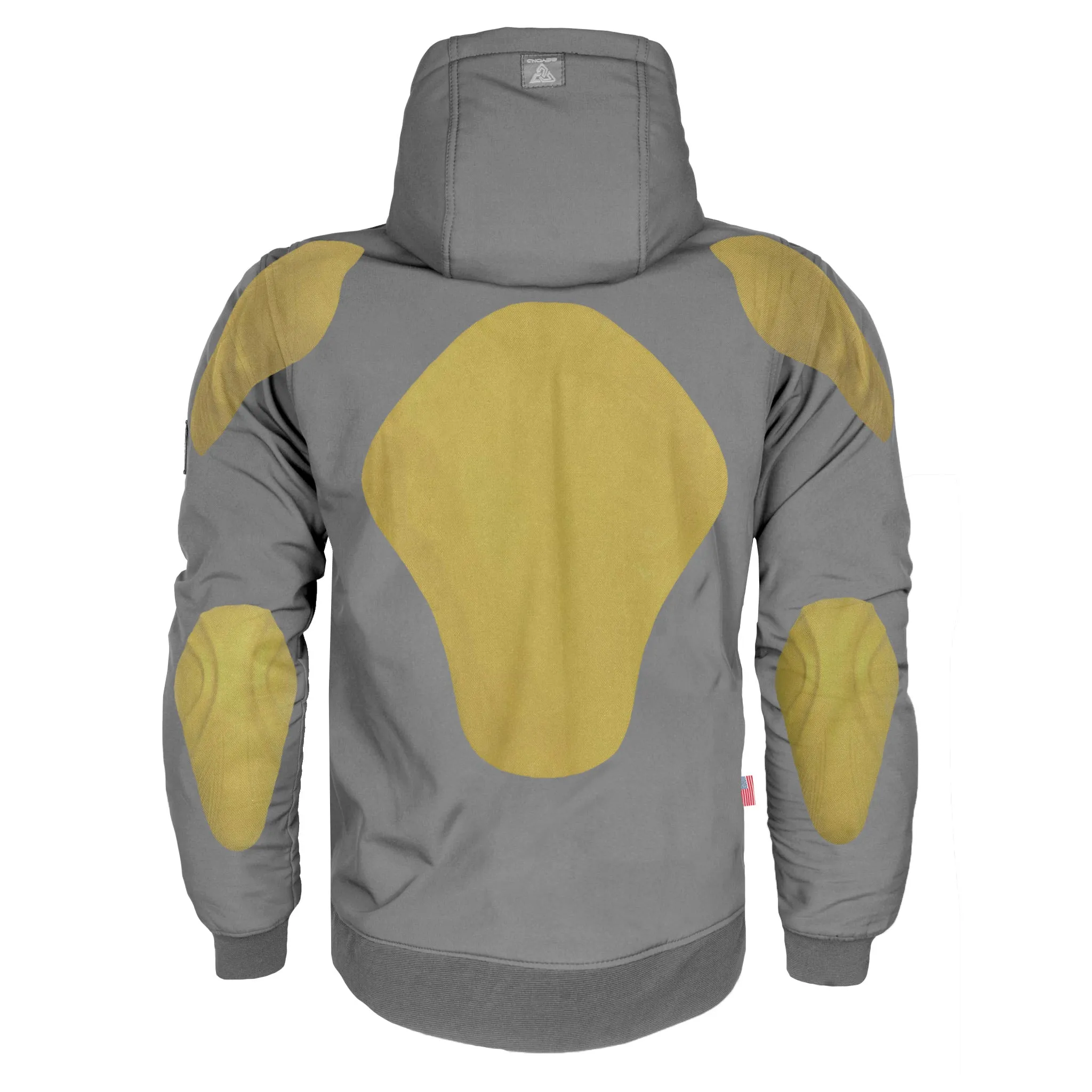 Protective SoftShell Unisex Hoodie - Gray Matte with Pads