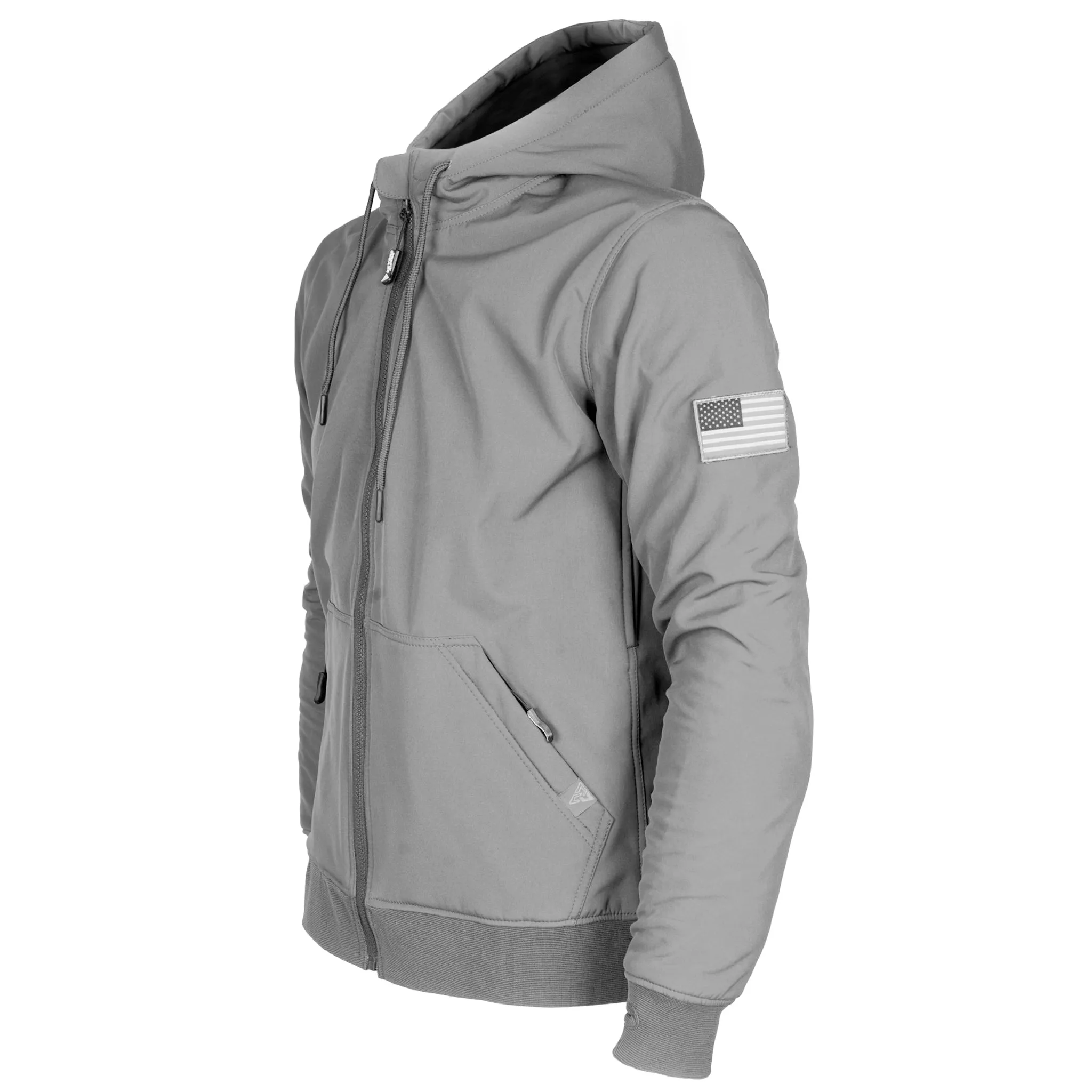 Protective SoftShell Unisex Hoodie - Gray Matte with Pads