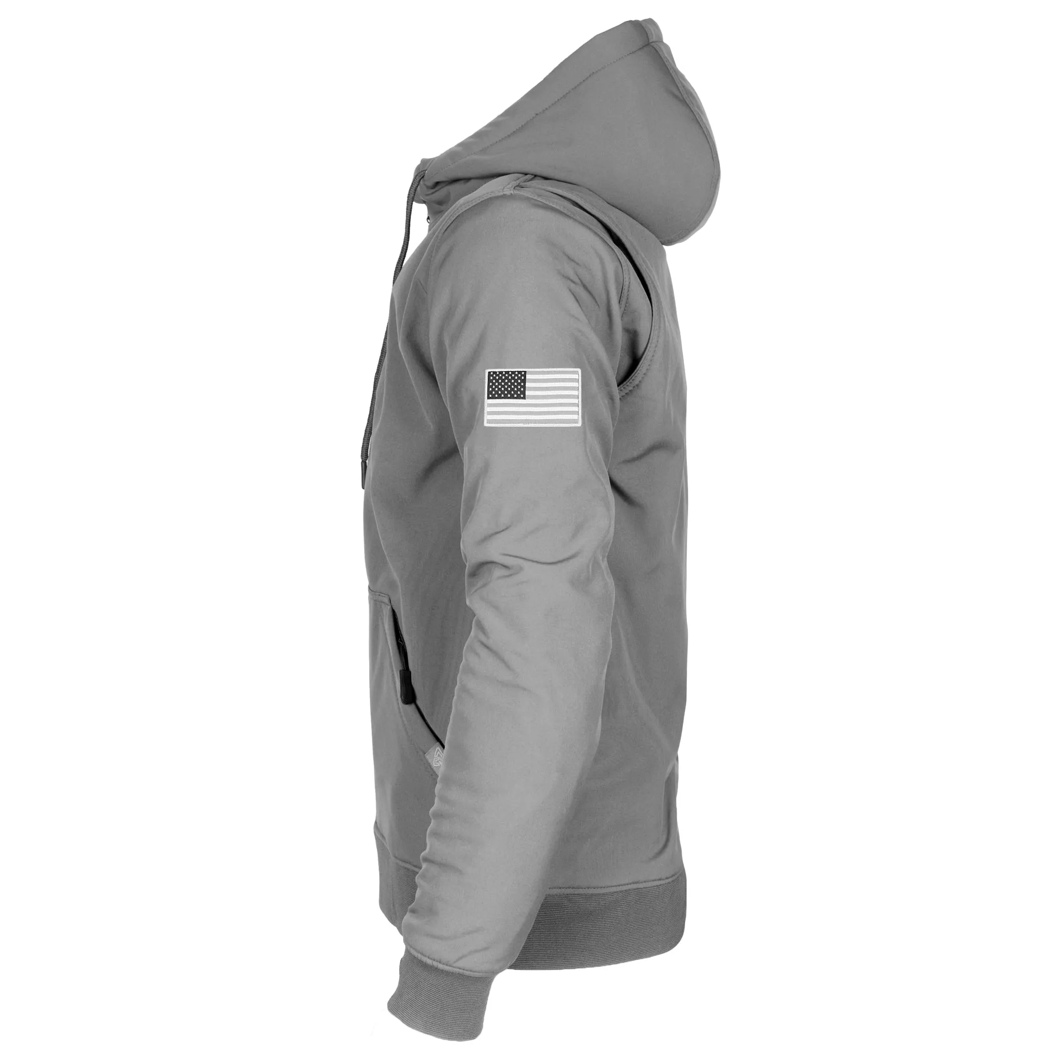 Protective SoftShell Unisex Hoodie - Gray Matte with Pads