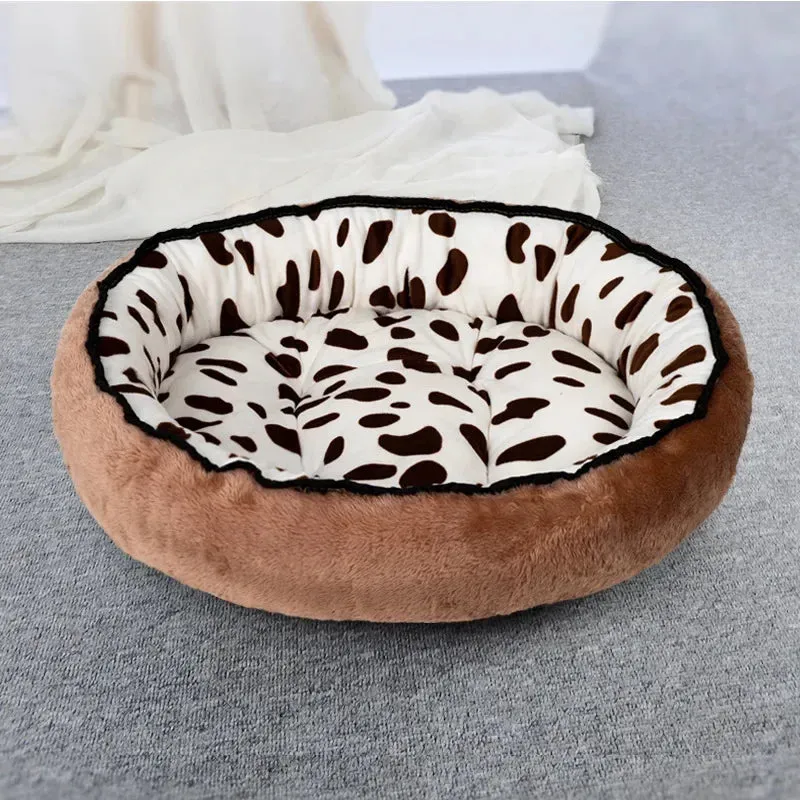 Reversible Dog Bed for Small to Medium Breeds - Soft, Washable Cotton Basket