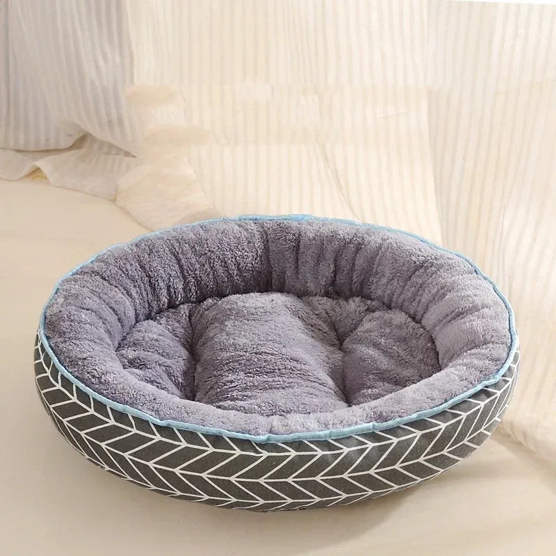 Reversible Dog Bed for Small to Medium Breeds - Soft, Washable Cotton Basket