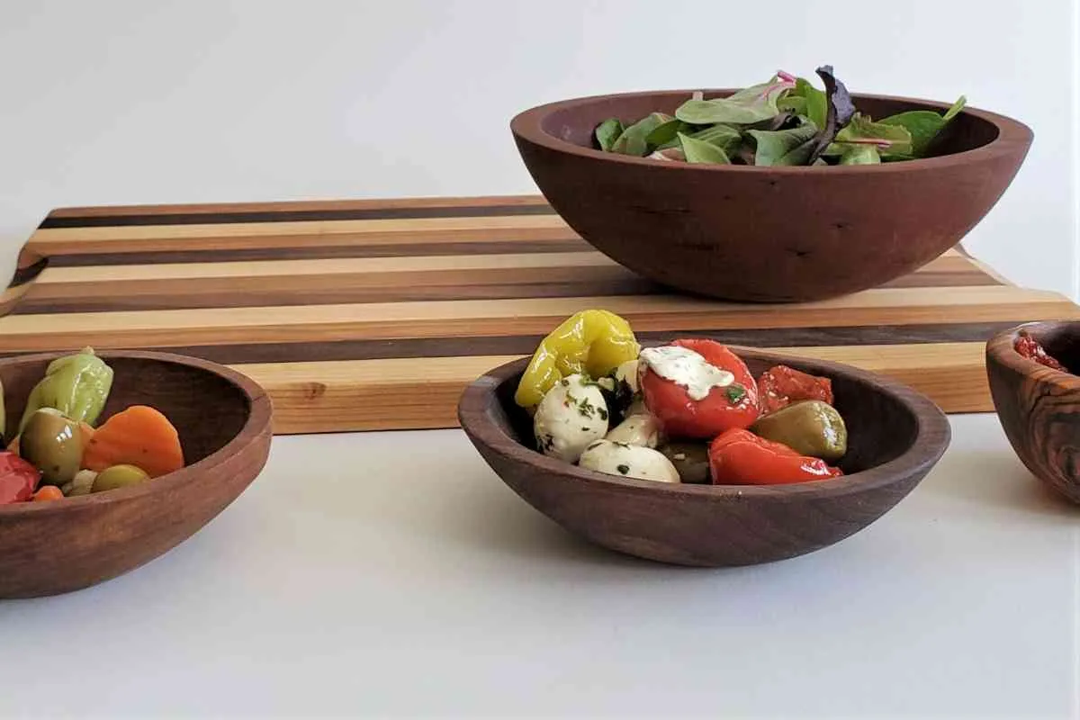 Serving Bowls Set of 3 Walnut Bowls