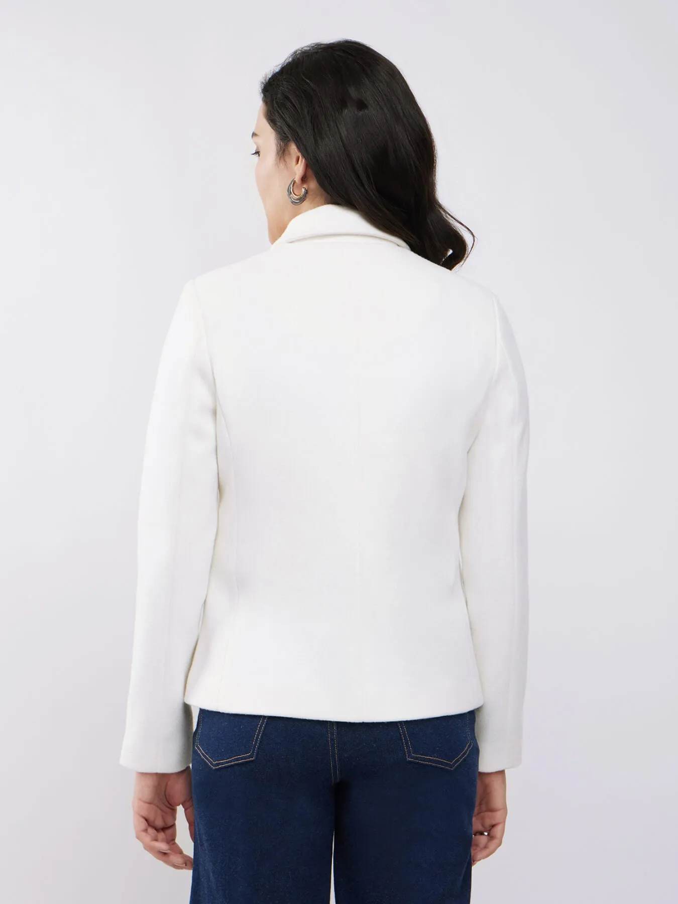 Short Felted Lined Jacket - Off White