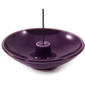 Shoyeido 4-inch Round Ceramic Incense Holder Plum