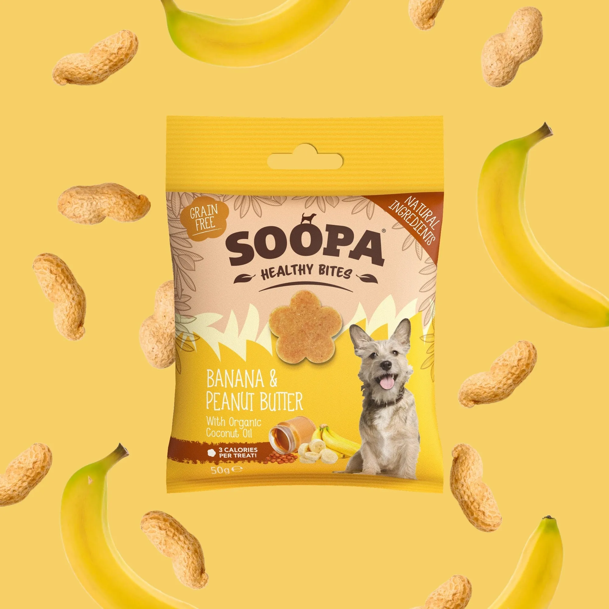 Soopa Banana & Peanut Butter Bites Dog Treats