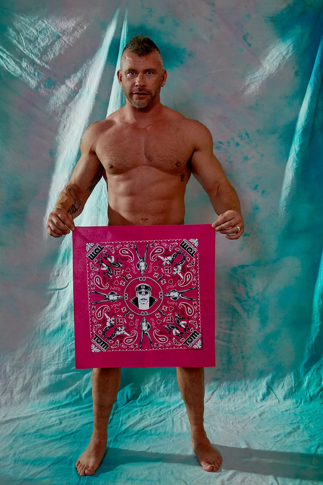 Tom of Finland Bandana by Peachy Kings pink