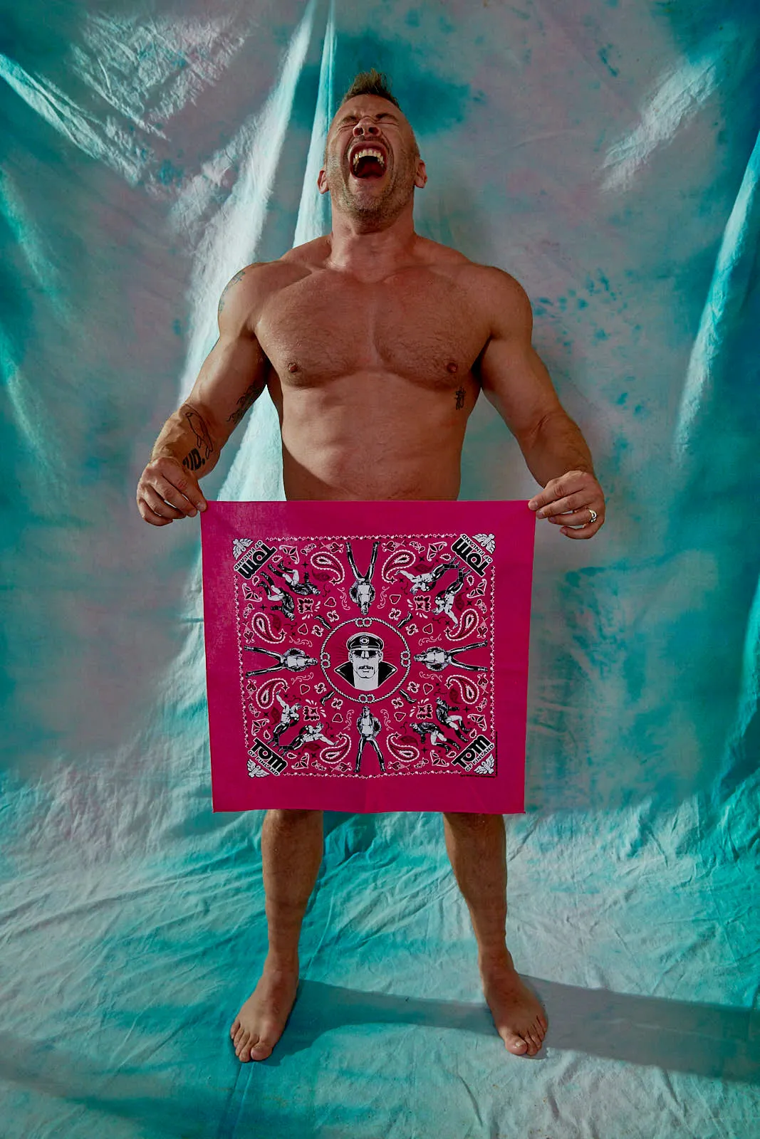 Tom of Finland Bandana by Peachy Kings pink