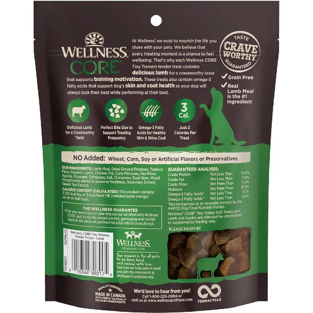 Wellness CORE Tiny Trainers Tender Grain Free Lamb & Apple Dog Treats (6 oz)