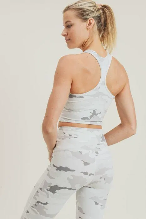 Winter Camouflage Active Crop Top