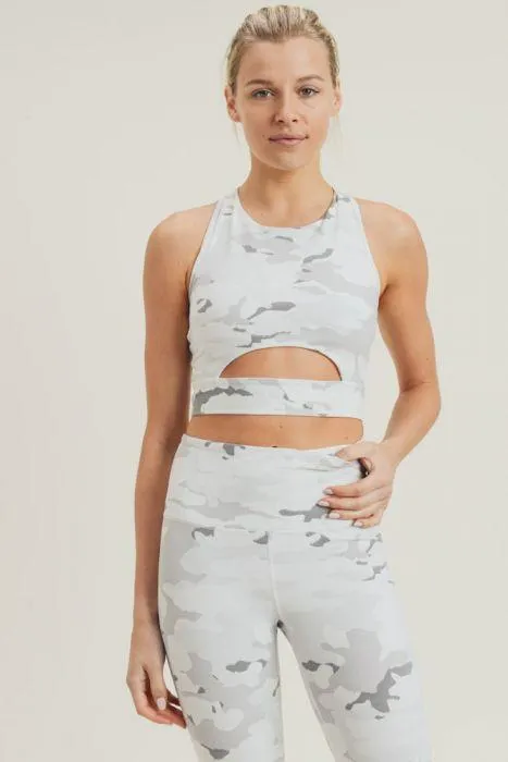 Winter Camouflage Active Crop Top