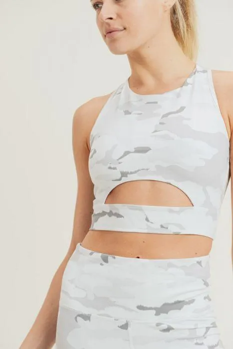 Winter Camouflage Active Crop Top