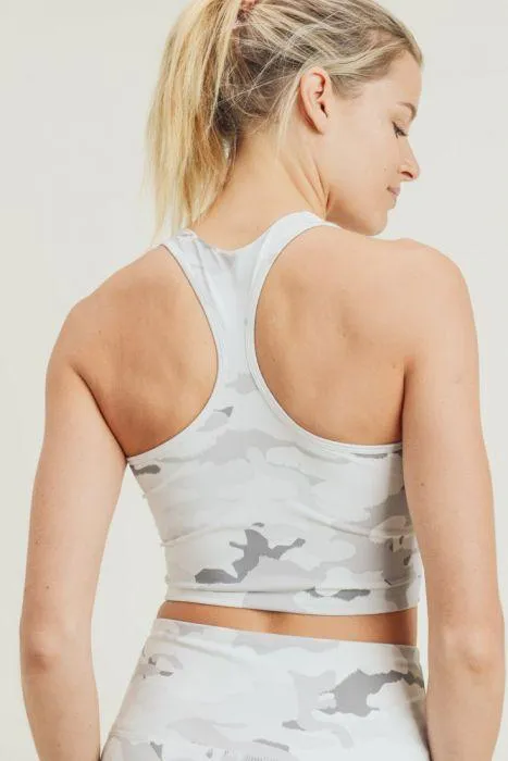 Winter Camouflage Active Crop Top