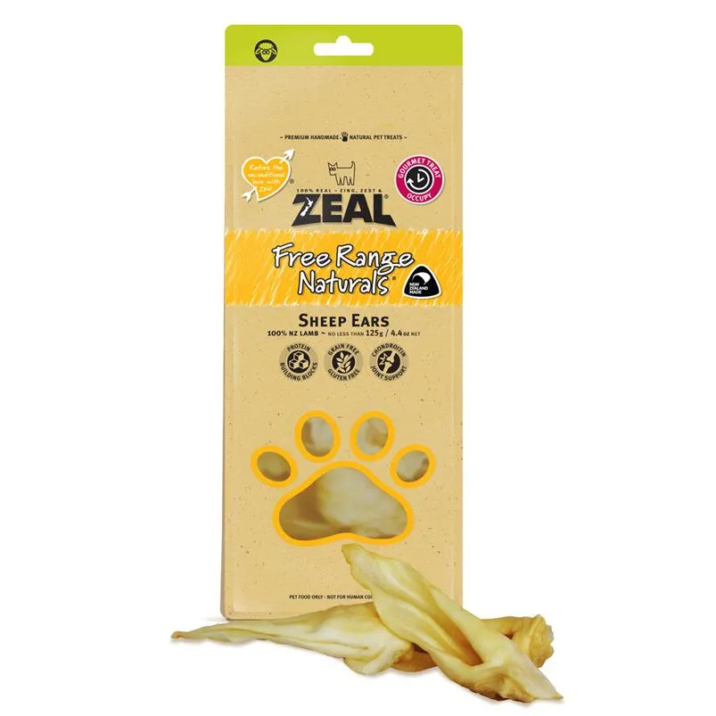 Zeal Free Range Sheep Ears Dog Treats 125g